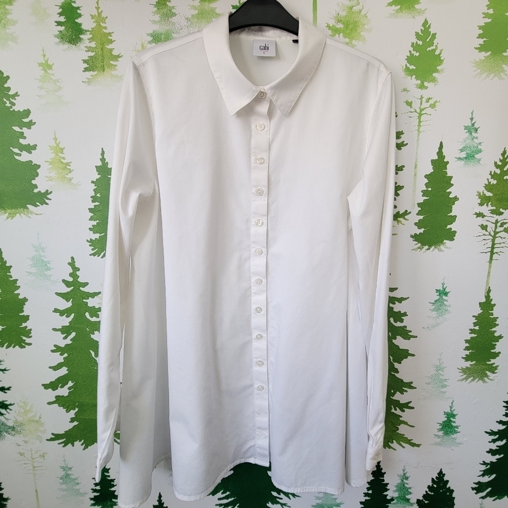 CAbi White Button Down Shirt with Classic Style and Standard Collar
